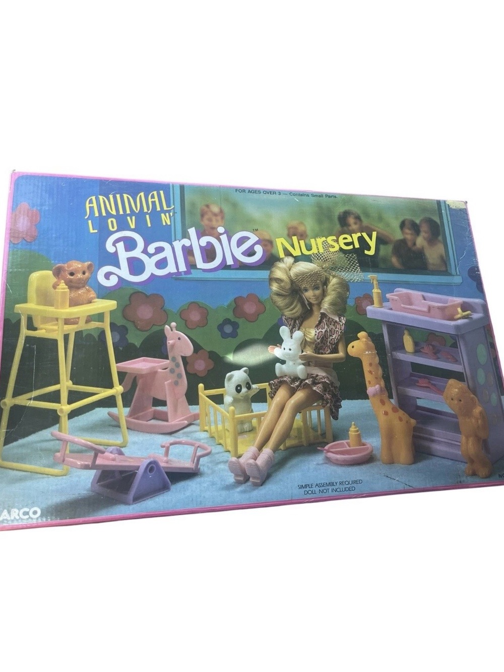 MINT ! CIB W/ Stickers! RARE! VTG 1989 Barbie Animal Lovin Nursery|Sealed Bags|